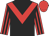 Black body, red chevron, red arms, black striped, red cap