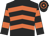 Black, orange chevrons, hooped sleeves and cap