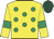 Yellow, emerald green spots and armlets, dark green cap