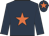 Dark blue, orange star, dark blue sleeves, dark blue, orange star cap