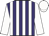 Purple and white stripes, white sleeves and cap