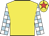 Yellow, light blue and white check sleeves, yellow cap, red star