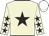 beige, black star, beige sleeves, black stars, white cap