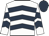 White, dark blue chevrons, dark blue cap