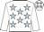 White, light blue stars, white sleeves