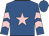 Royal blue, pink star, chevrons on sleeves