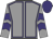 Grey, purple seams, chevrons on sleeves, purple cap