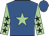 Royal blue, light green star, light green sleeves, black stars