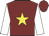 Maroon, yellow star, white sleeves, maroon cap