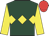 Dark green, yellow triple diamond and sleeves, red cap