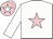 White, pink star, pink cap, white star