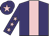 Purple, pink stripe, purple sleeves, pink stars, purple cap, pink star