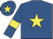 Royal blue, yellow star, armlets and star on cap