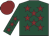 Dark green, maroon stars, maroon cap