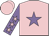 Pink, mauve star, mauve sleeves, pink stars and cap