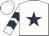 White, dark blue star, chevrons on sleeves