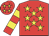 Red, yellow stars, hooped sleeves and stars on cap