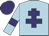 Light blue, purple cross of lorraine, armlets and cap