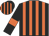 Black and orange stripes, black sleeves, orange armlets