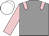 Grey, pink epaulets and sleeves, white cap
