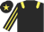 Black, yellow epaulets, striped sleeves and star on cap