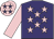 Purple, pink stars and sleeves, pink cap, purple stars