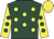 Dark green, yellow spots, yellow sleeves, dark green spots, yellow cap