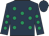 Dark blue, emerald green spots, dark blue cap