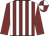 Maroon and white stripes, maroon sleeves, quartered cap