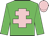 Lime green, Pink cross of Lorraine and cap