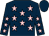 dark blue, pink stars, dark blue cap