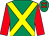 Emerald Green, yellow cross belts, red sleeves, emerald green cap, red spots