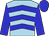 Light blue, blue chevrons, blue sleeves, blue cap