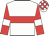 White, red hoop and sleeves, white armbands, checked cap
