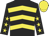 Black, yellow chevrons, black sleeves, yellow stars and cap