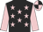Black, pink stars and sleeves, pink and black quartered cap