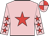 Pink, red star, red stars on arms, pink and red quartered cap