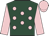 Dark green, pink spots, sleeves and cap