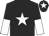 Black, white star, halved sleeves and star on cap