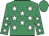 Emerald green, white stars, emerald green cap