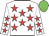 White, red stars, green cap