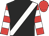 Black, white sash, red and white hooped sleeves, red cap