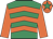 Emerald green & orange chevrons, orange sleeves, orange cap, emerald green star