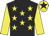 Black, yellow stars, yellow sleeves, yellow cap, black star