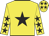 Yellow, black star, black stars on sleeves, yellow cap, black stars