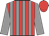 Red & grey stripes, grey sleeves, red cap