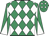 Emerald green and white diamonds, diabolo on sleeves