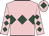 Pink, dark green triple diamond, diamonds on sleeves, pink cap, dark green diamond