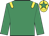 Emerald green, yellow epaulettes, yellow cap, emerald green star