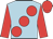 Light blue, large red spots & sleeves, red cap